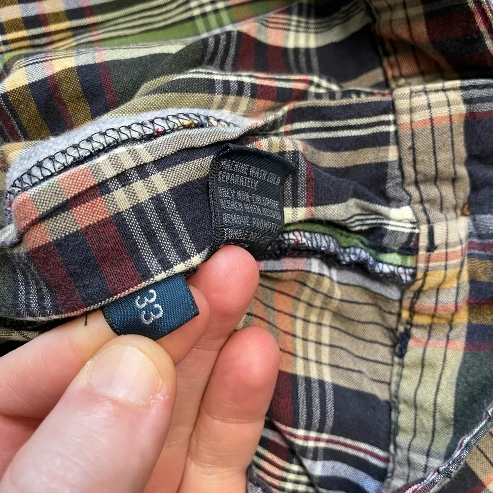 Mens Polo Ralph‎ Lauren Plaid Tyler Pleated Chino Shorts 33